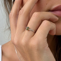 Anillo Moldavita Ajustable | Buena suerte - Espiritualidad