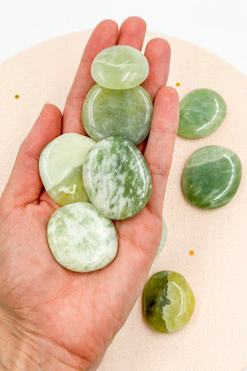 Jade verde Rodado Plano | Abundancia - Buena Suerte