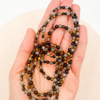 Pulsera Triple protección | 4mm | Turmalina negra, Ojo de tigre y Labradorita
