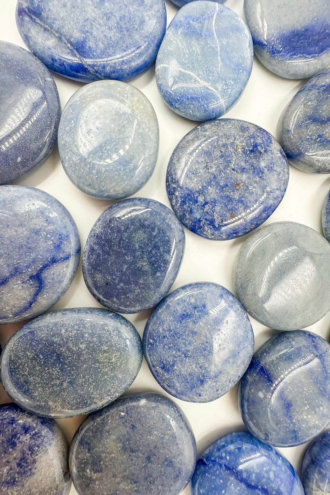 Cuarzo azul Rodado Plano | Concentración - Relajación