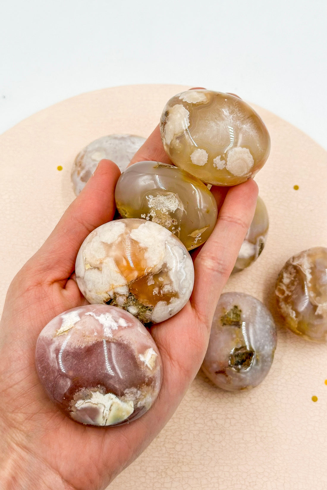 Flower Agate Palmstone | Locks - Self-Talk