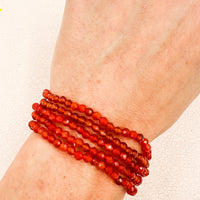Pulsera Cornalina Facetada | 4mm | Alegría - Autoestima
