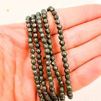 Pulsera Pirita Facetada | 4mm | Abundancia - Positividad