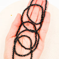 Pulsera Turmalina negra Facetada | 4mm | Limpieza - Protección