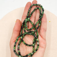 Pulsera Rubí con zoisita | 4mm | Tranquilidad - Protección