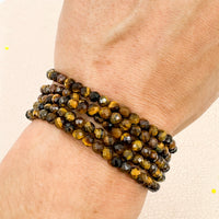Pulsera Ojo de tigre Facetada | 4mm | Protección - Transformación