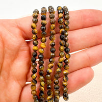 Pulsera Ojo de tigre Facetada | 4mm | Protección - Transformación