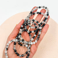 Pulsera Cuarzo Turmalinado 6mm | Protección - Enraizamiento