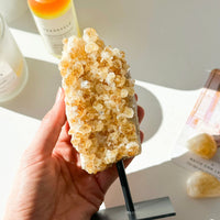 Drusa de citrino calentado con base | Abundancia - Energía