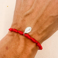 Pulsera Roja de 7 Nudos con San Benito | Protección