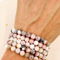 Pulsera Ópalo rosa | 6mm | Autoestima - Valor
