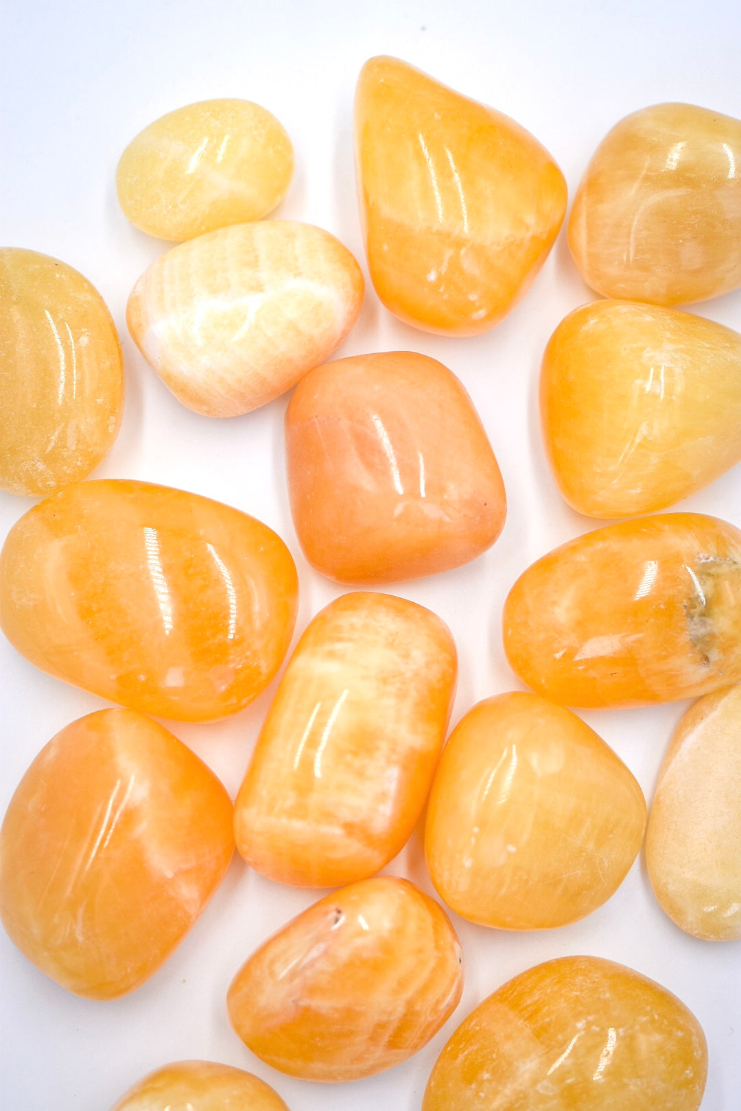 Orange Calcite Tumble Energy and Cleaning