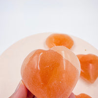 Selenita naranja Corazones | Espiritualidad - Limpieza