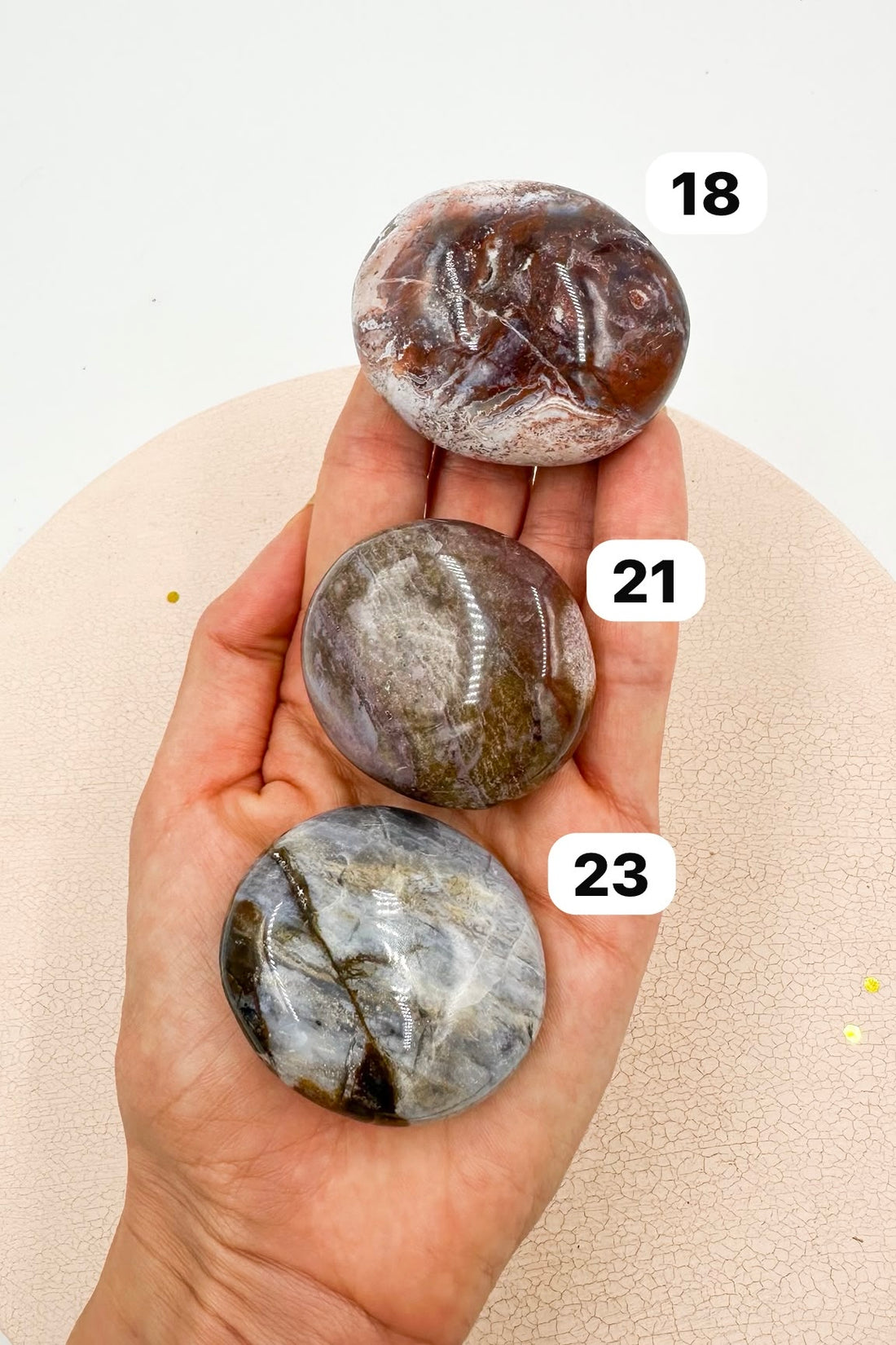 Ágata Malva Palmstone | Calma - Protección Familiar