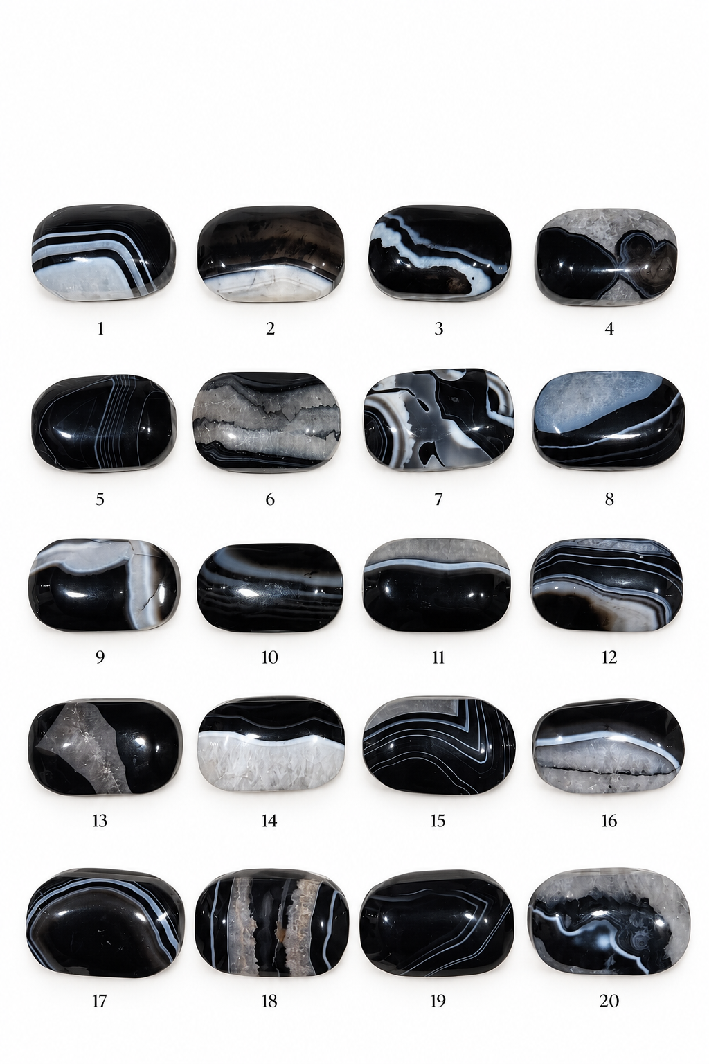 Ágata Sardónice Negra Palmstone | Fortaleza- Protección