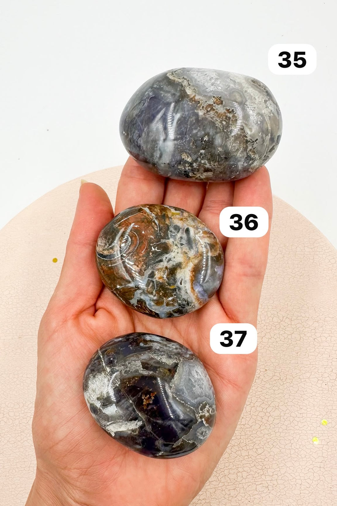 Ágata Malva Palmstone | Calma - Protección Familiar