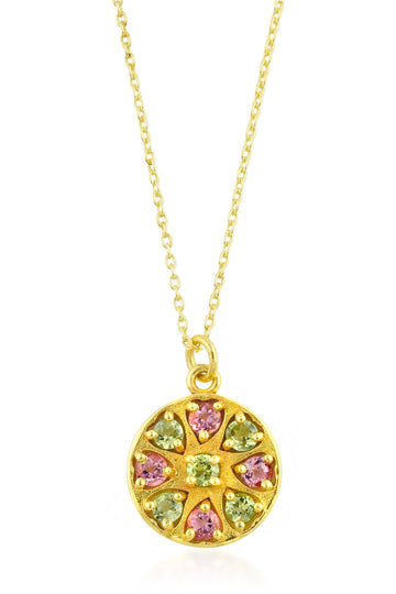 Colgante Turmalina rosa y Olivino
