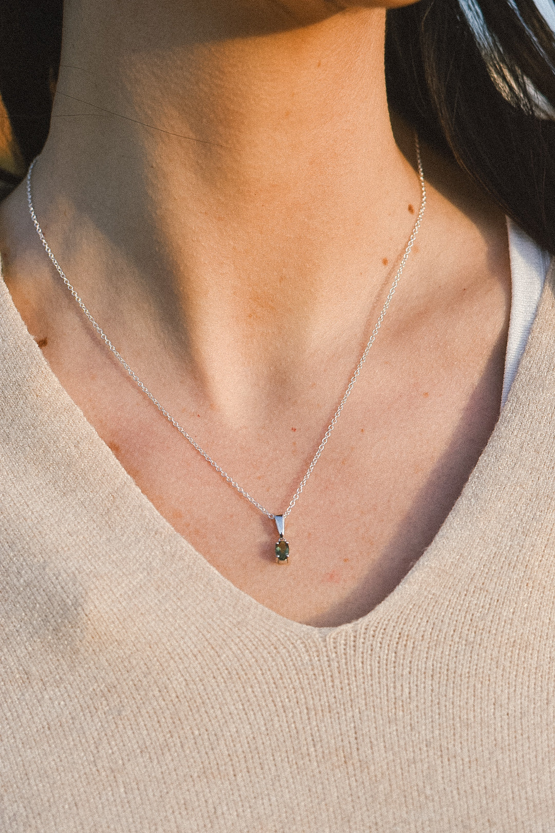 Colgante Moldavita Facetada | Oval | Buena suerte - Espiritualidad