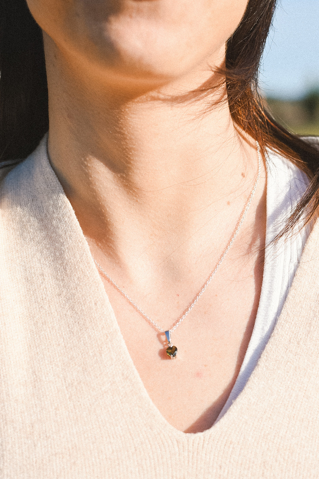 Colgante Moldavita Facetada | Corazón | Buena suerte - Espiritualidad