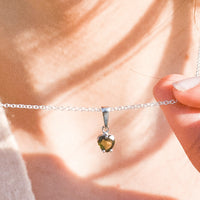 Colgante Moldavita Facetada | Corazón | Buena suerte - Espiritualidad