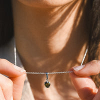 Colgante Moldavita Facetada | Corazón | Buena suerte - Espiritualidad