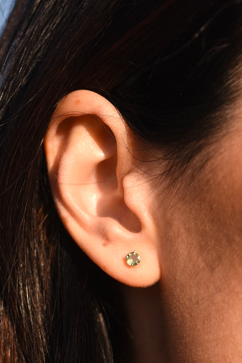 Pendientes Moldavita Circulares | Buena suerte - Espiritualidad