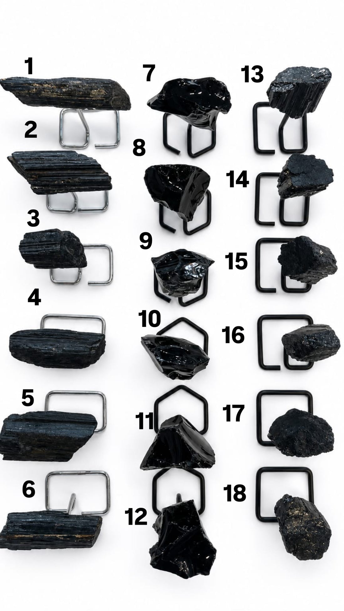 Turmalina Masiva y Obsidiana Pequeña con base | Limpieza - Protección