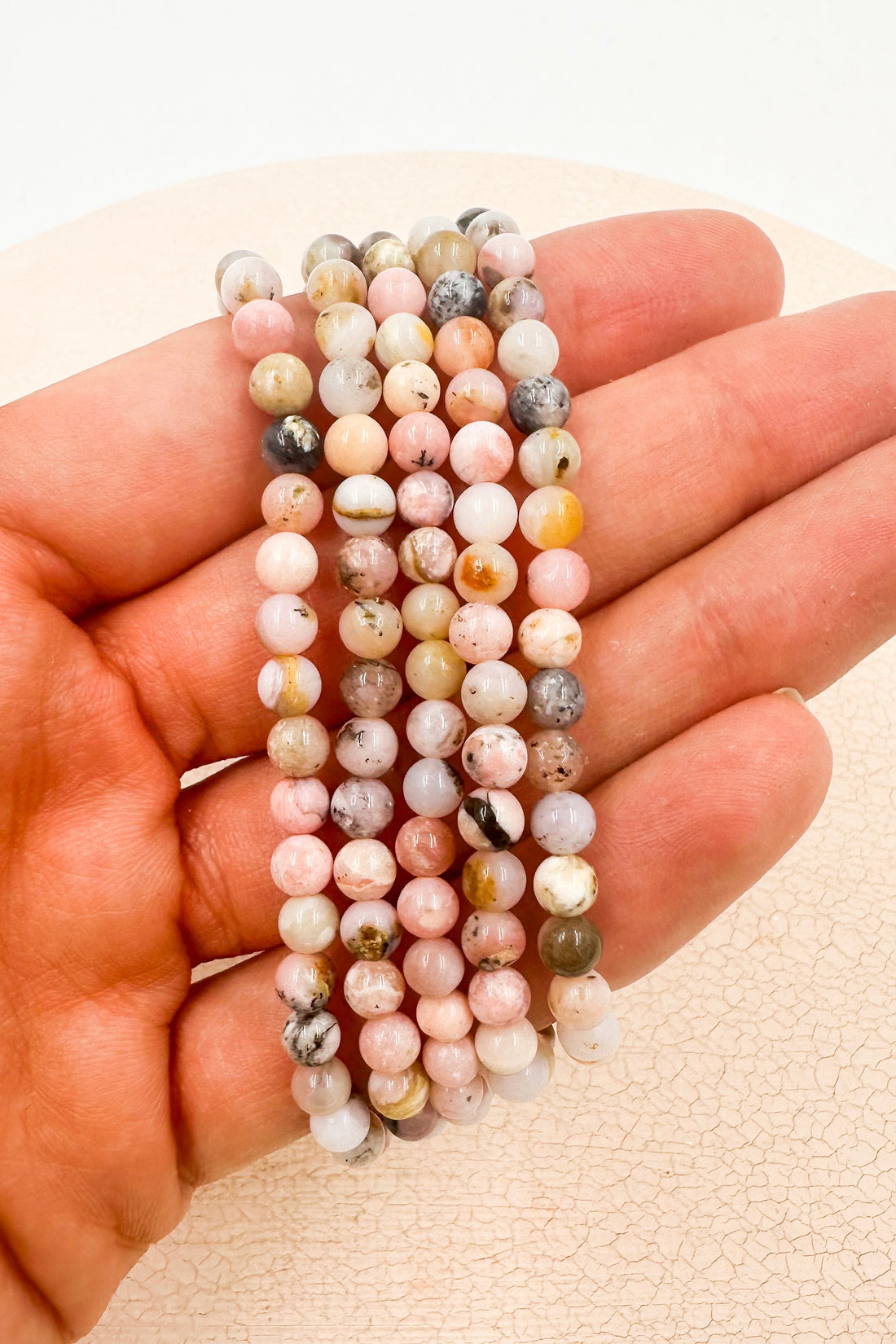 Pulsera Ópalo rosa | 4mm | Autoestima - Valor