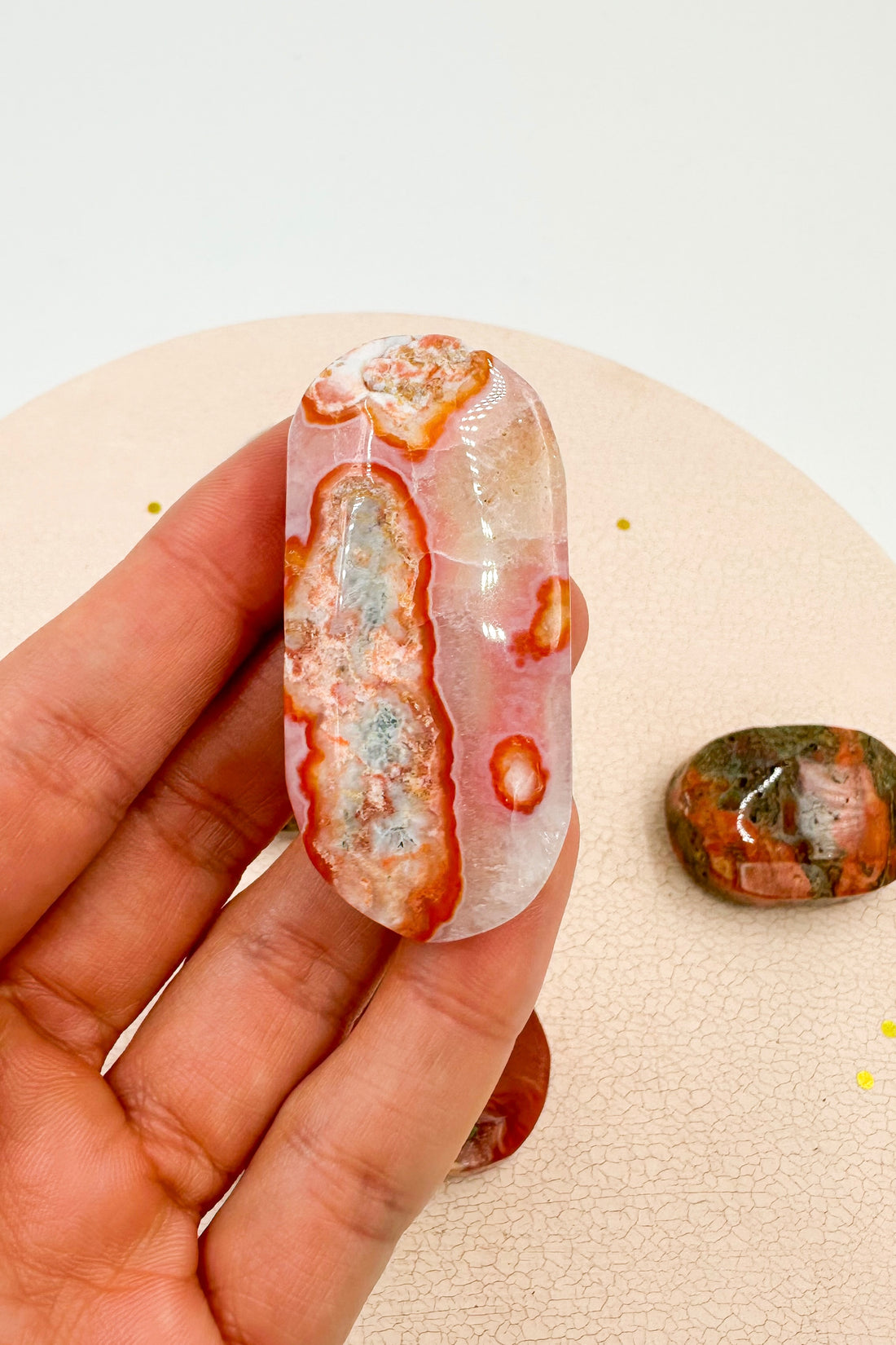 Ágata musgo Roja | Palmstone | Optimismo - Seguridad