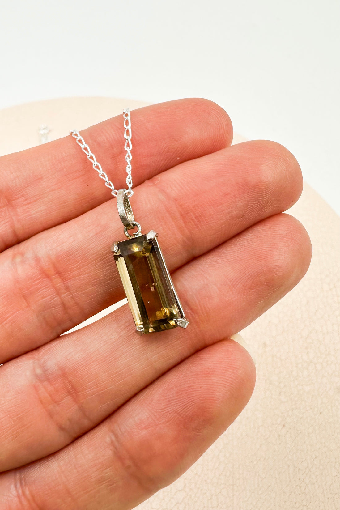 Faceted Smoky Quartz Pendant | Meditation - Strength