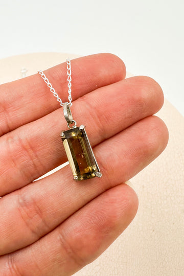 Faceted Smoky Quartz Pendant | Meditation - Strength