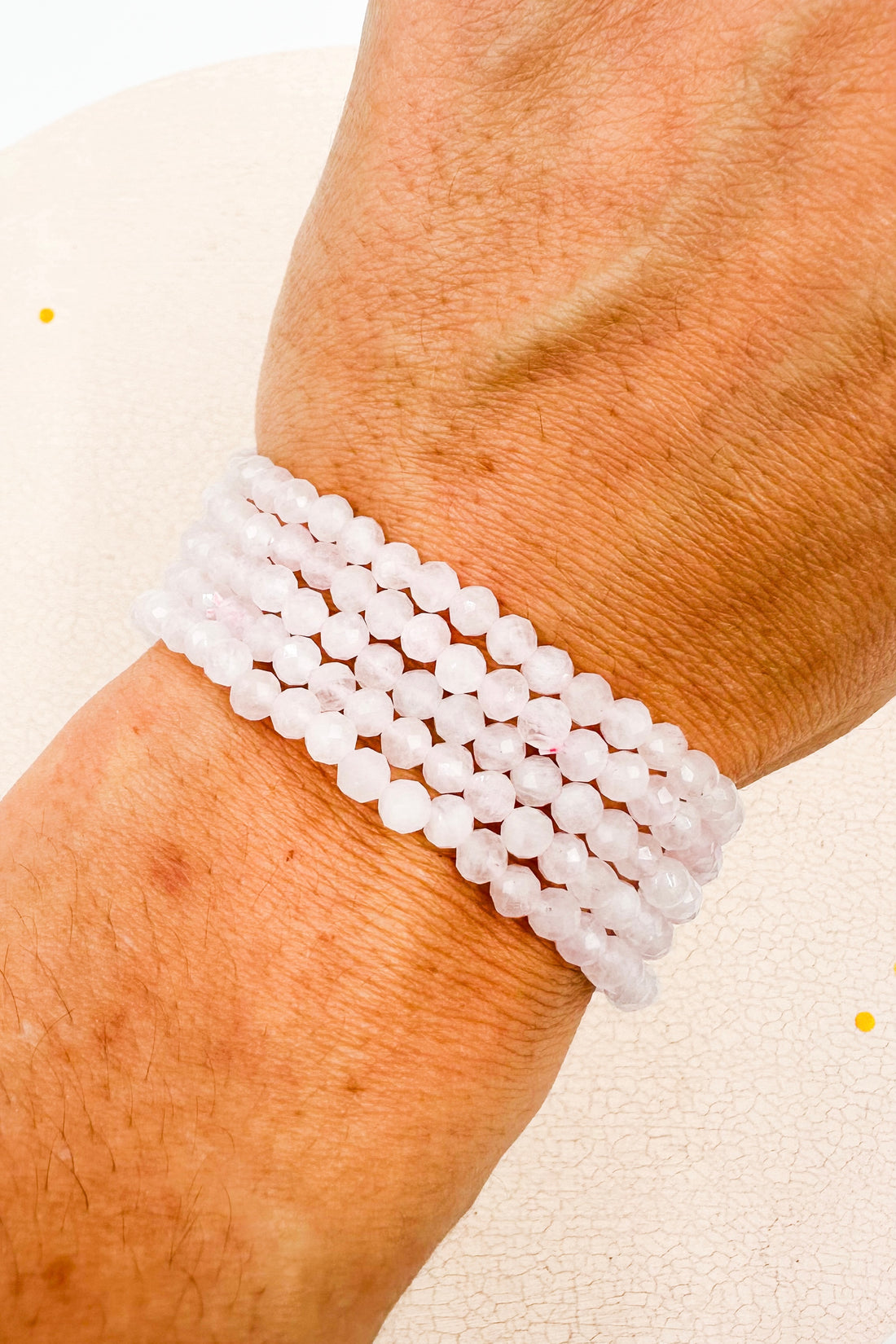 Pulsera Cuarzo rosa Facetada | 4mm | Amor - Sensibilidad