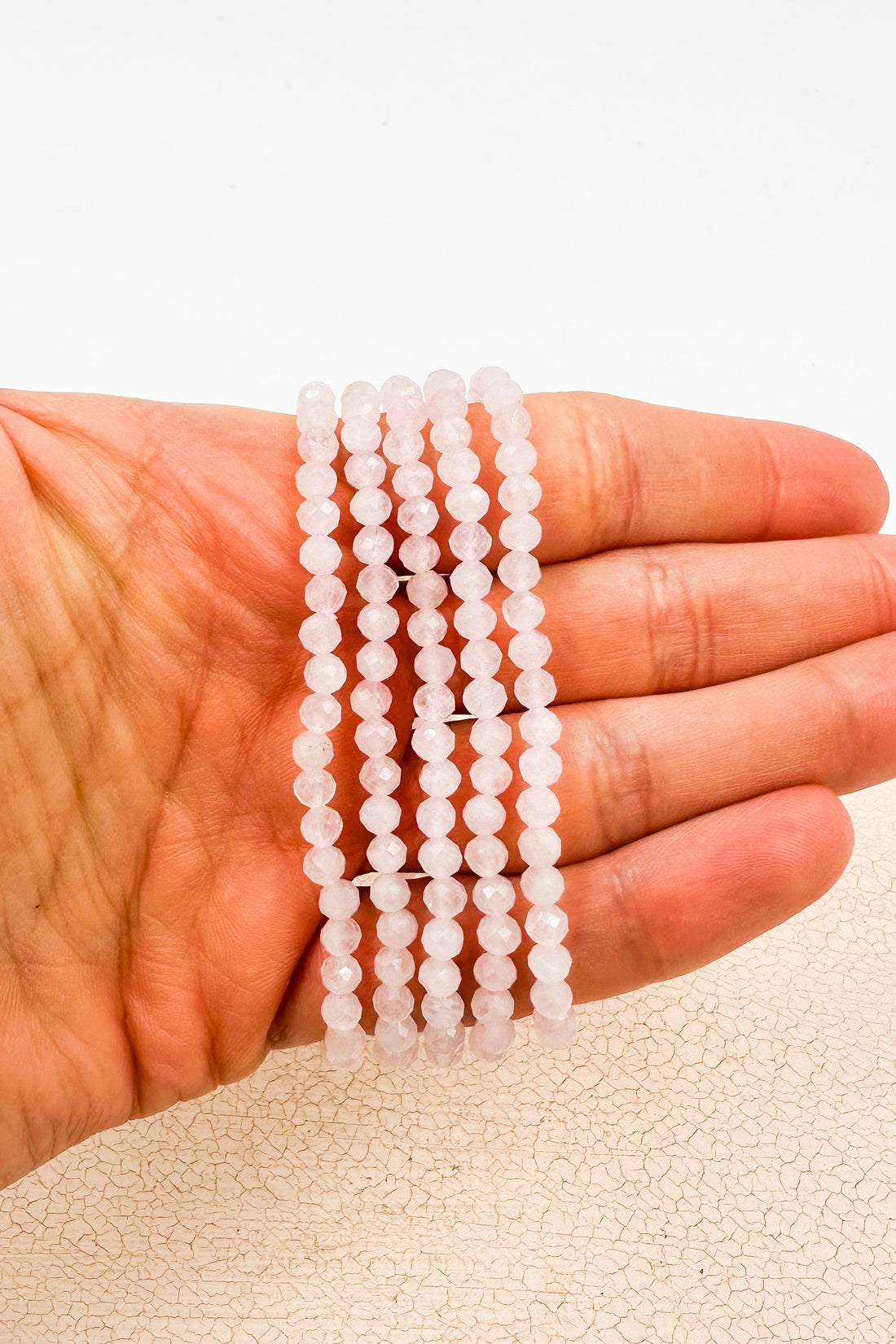 Pulsera Cuarzo rosa Facetada | 4mm | Amor - Sensibilidad