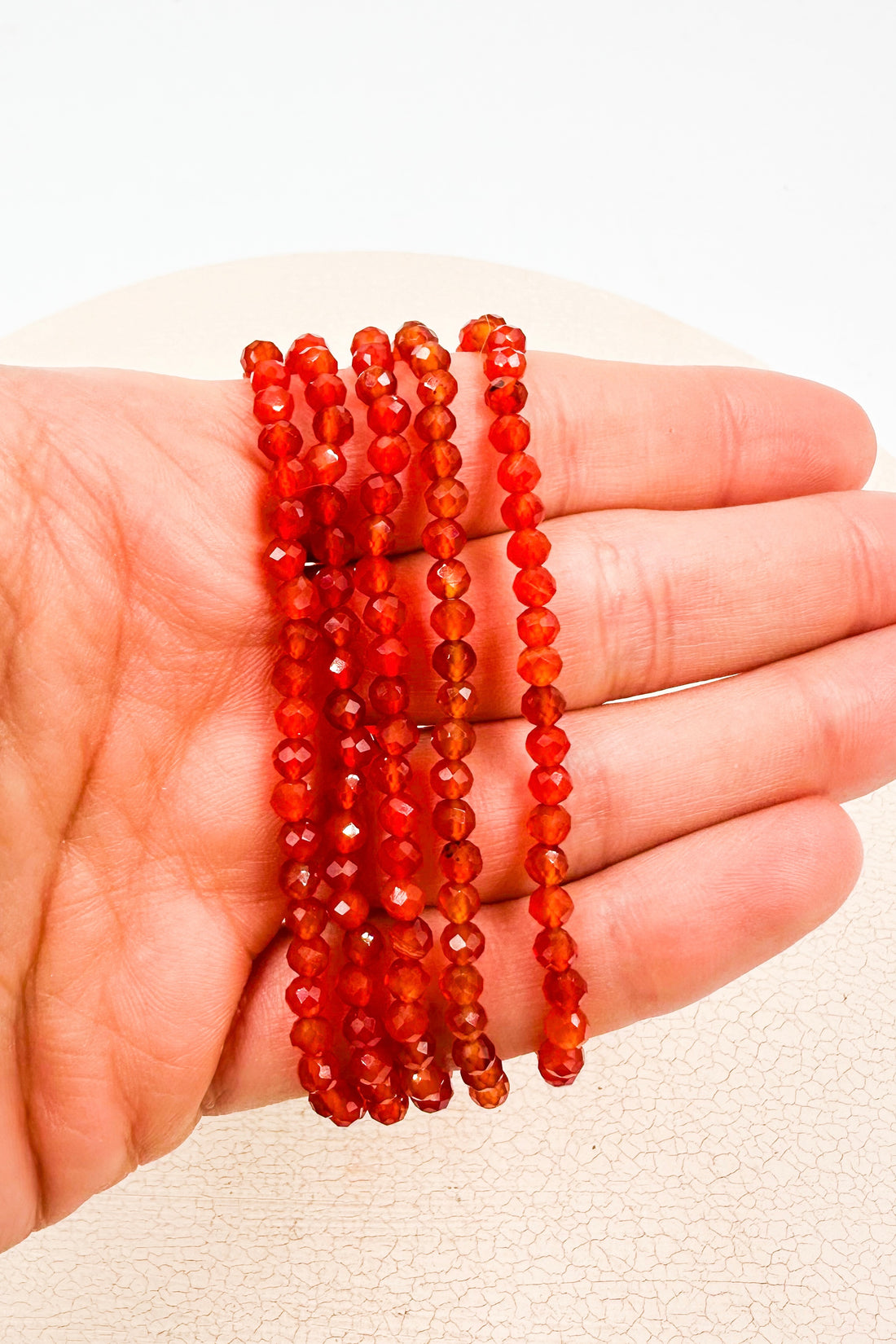 Pulsera Cornalina Facetada | 4mm  | Alegría - Autoestima