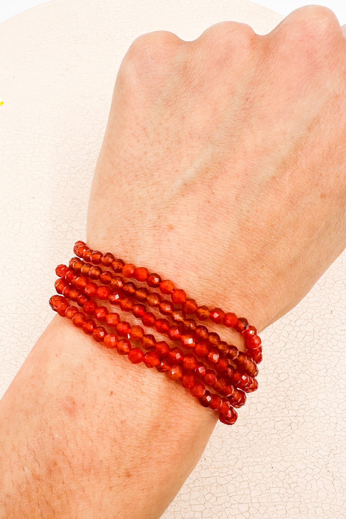 Pulsera Cornalina Facetada | 4mm  | Alegría - Autoestima