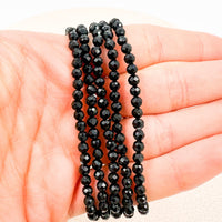Pulsera Turmalina negra Facetada | 4mm | Limpieza - Protección