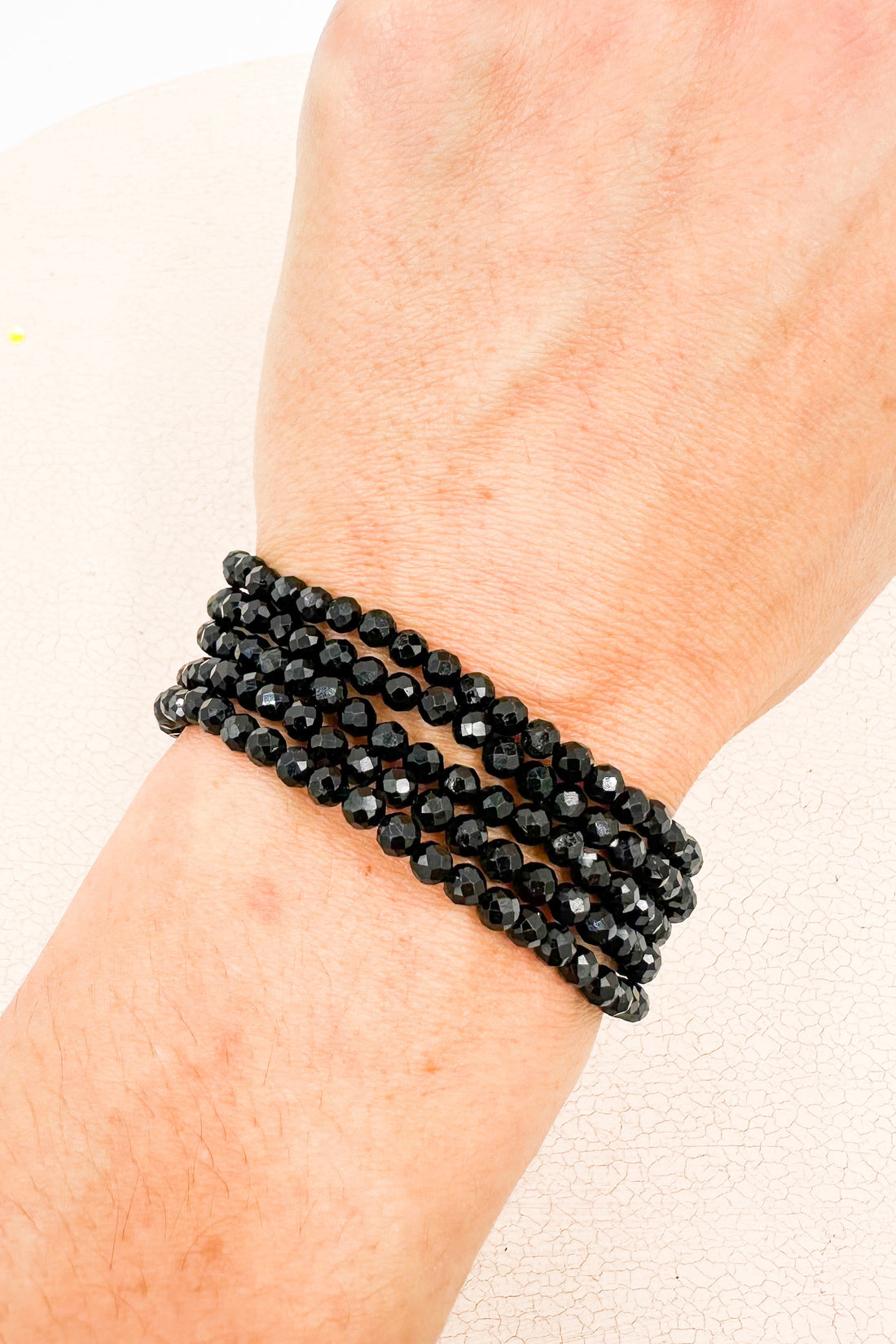 Pulsera Turmalina negra Facetada | 4mm | Limpieza - Protección