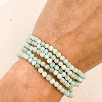 Pulsera Jade de Birmania | 4mm | Abundancia - Buena suerte