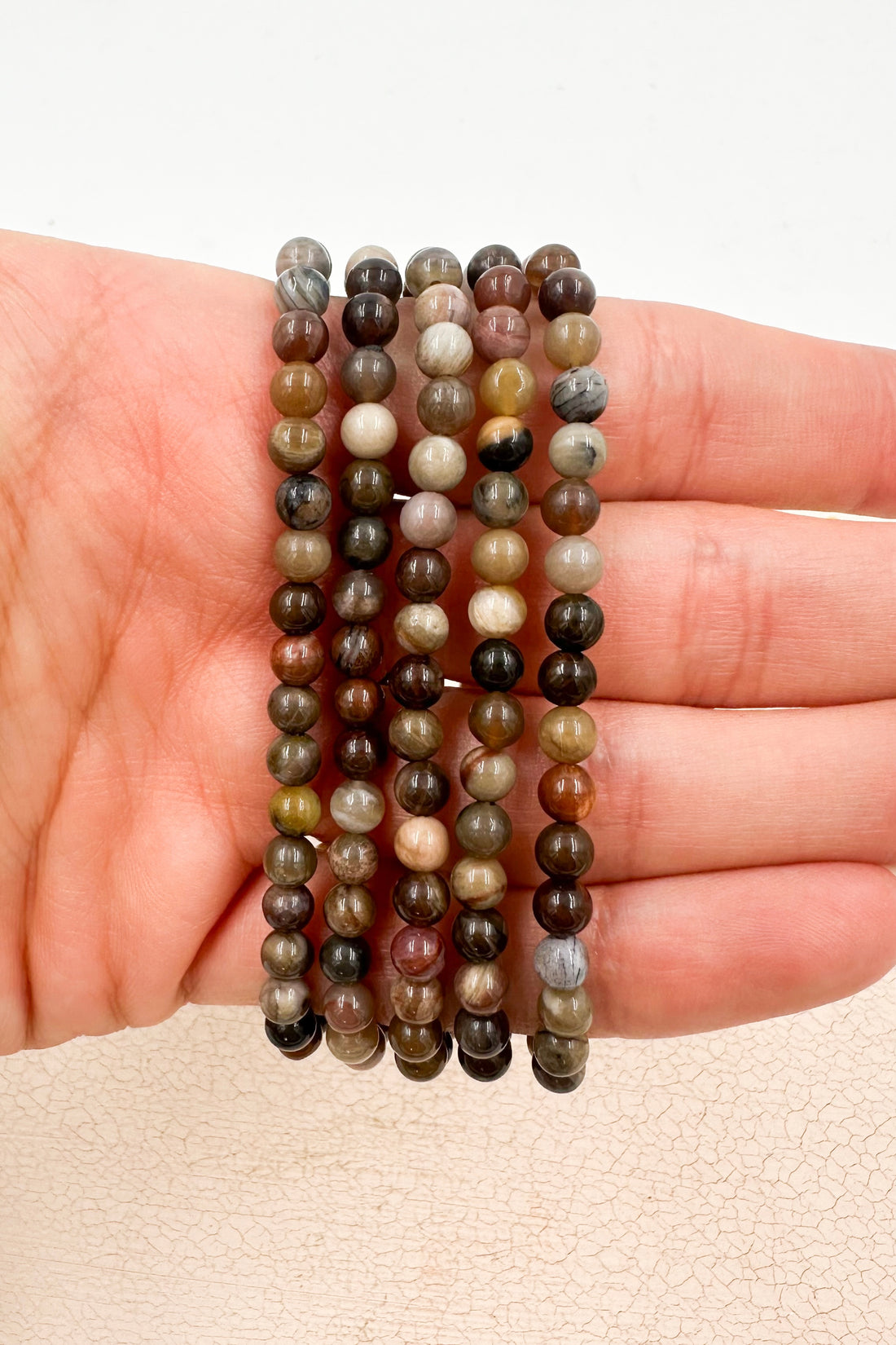 Pulsera Ágata fóssil | 4mm | Superación - Vidas pasadas