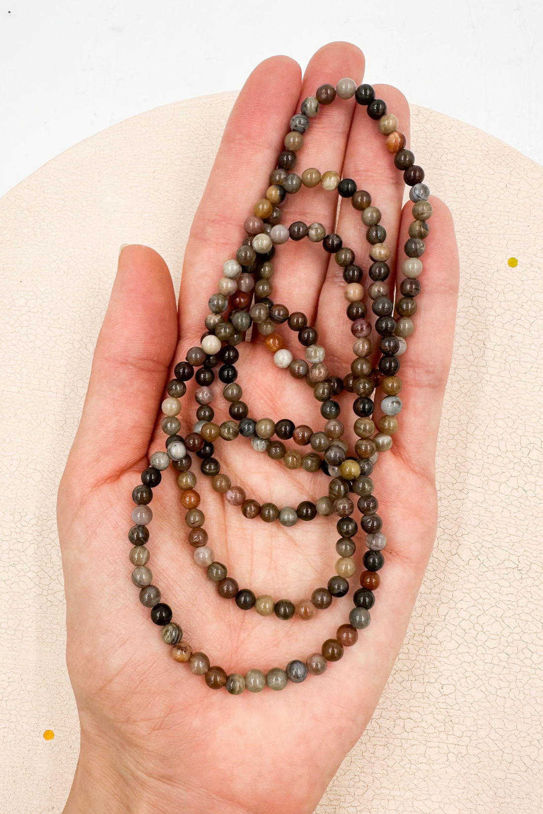Pulsera Ágata fóssil | 4mm | Superación - Vidas pasadas