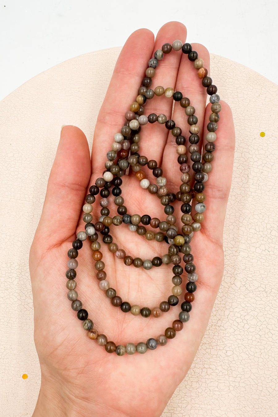 Pulsera Ágata fóssil | 4mm | Superación - Vidas pasadas