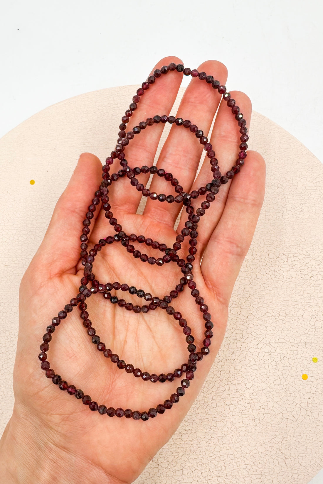 Pulsera granate facetada | 4mm | Energía - Pasión