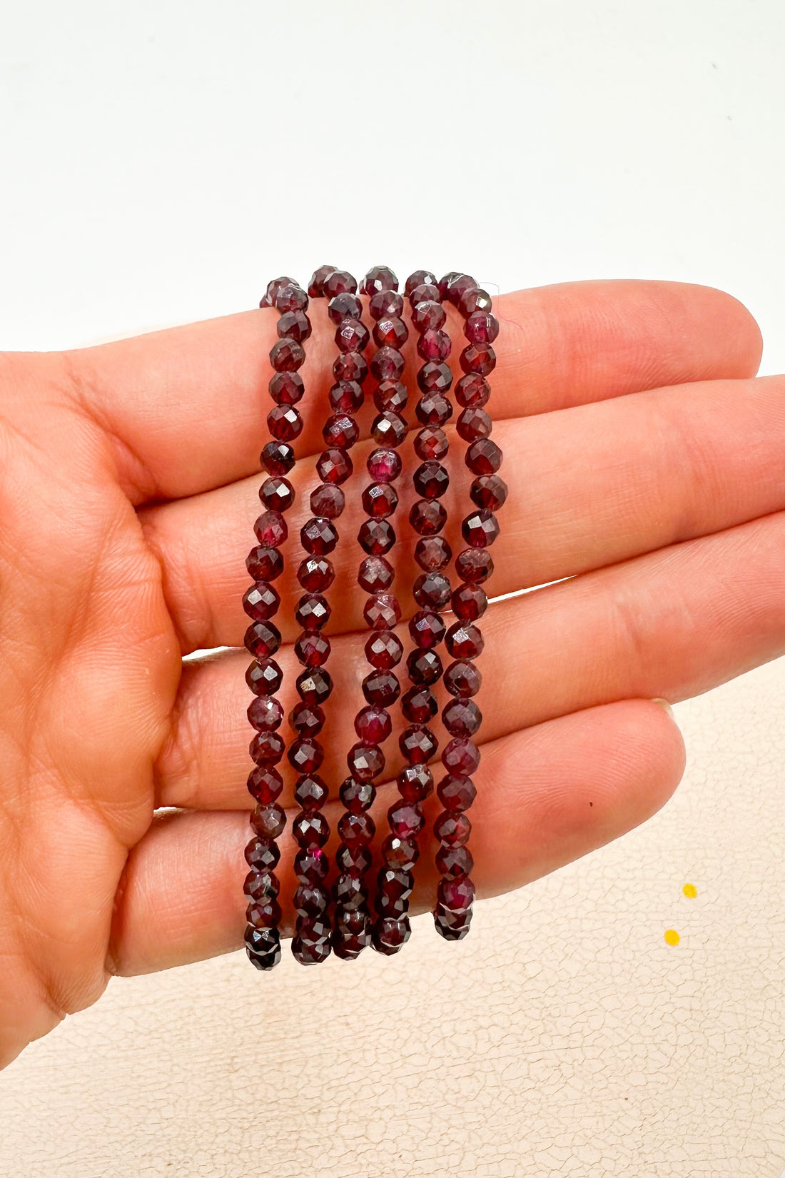 Pulsera granate facetada | 4mm | Energía - Pasión
