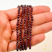 Pulsera granate facetada | 4mm | Energía - Pasión