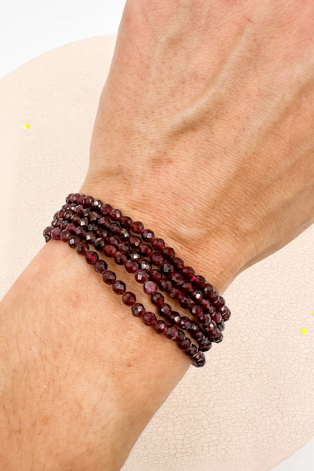 Pulsera granate facetada | 4mm | Energía - Pasión