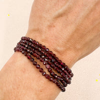 Pulsera granate facetada | 4mm | Energía - Pasión