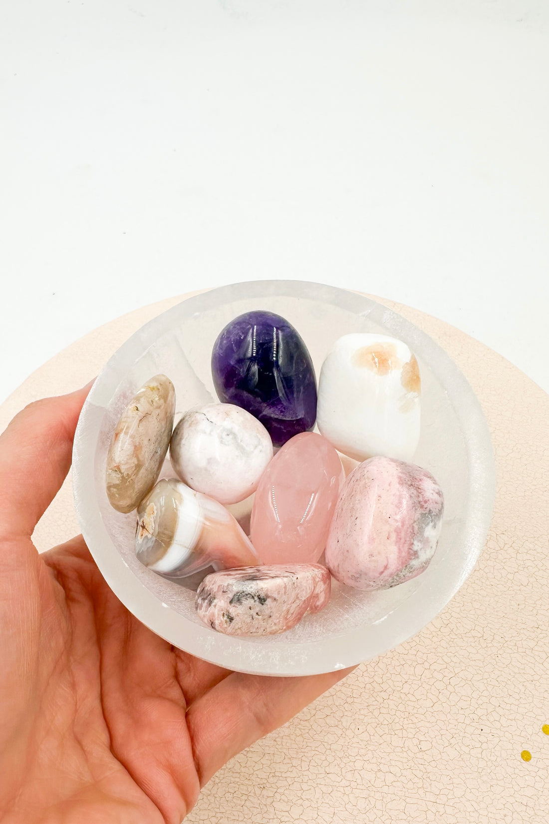 Bol de Selenita Redondo Pequeño | Bienestar - Tranquilidad