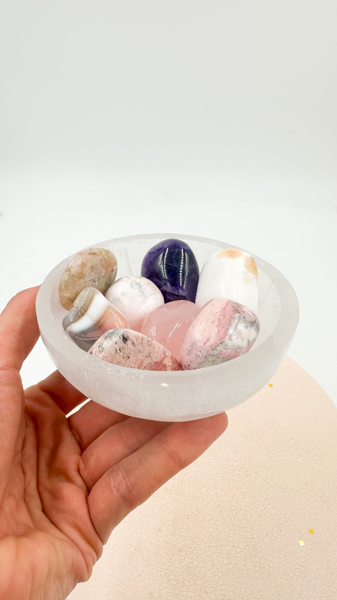 Bol de Selenita Redondo Pequeño | Bienestar - Tranquilidad