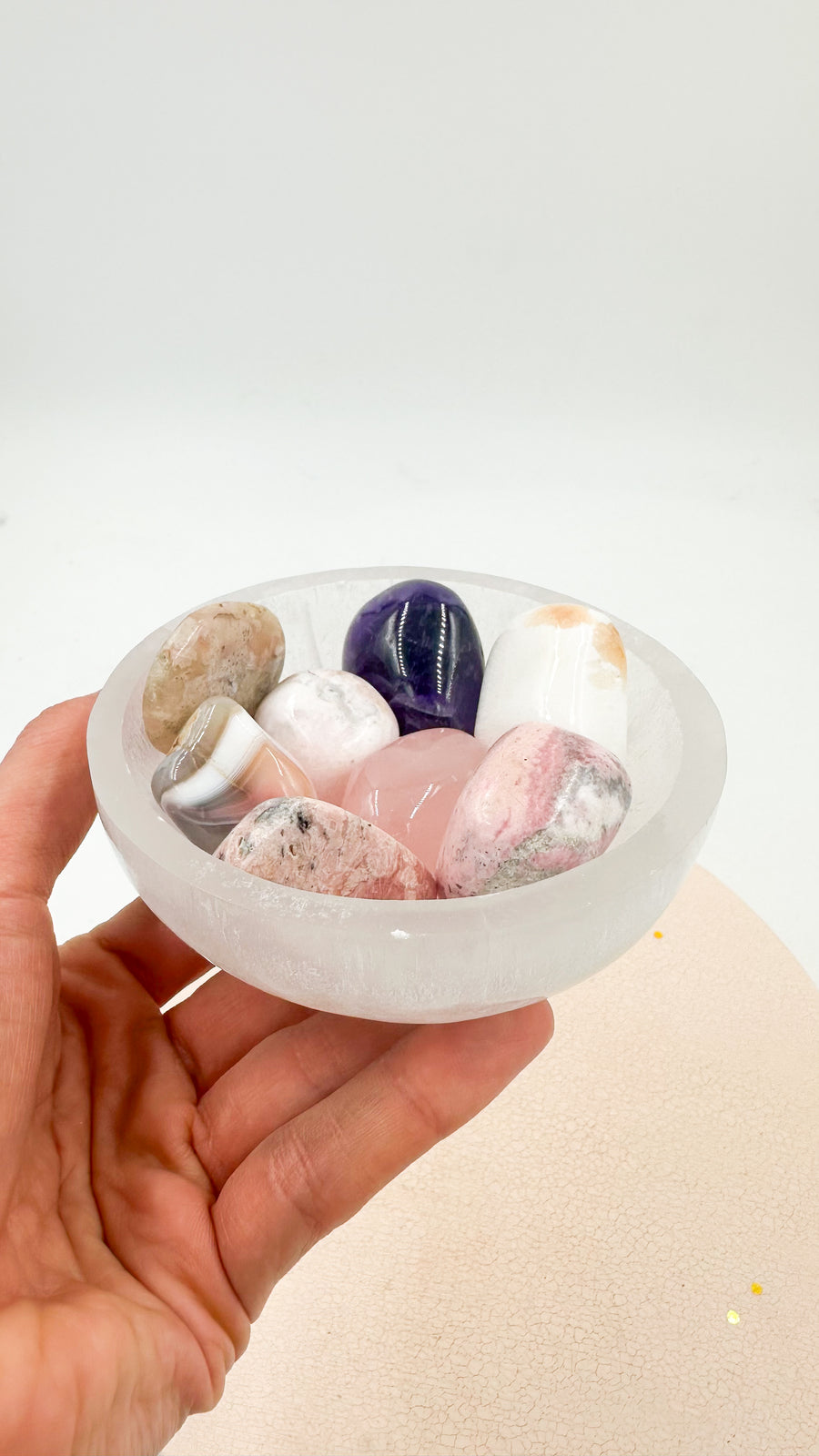 Bol de Selenita Redondo Pequeño | Bienestar - Tranquilidad