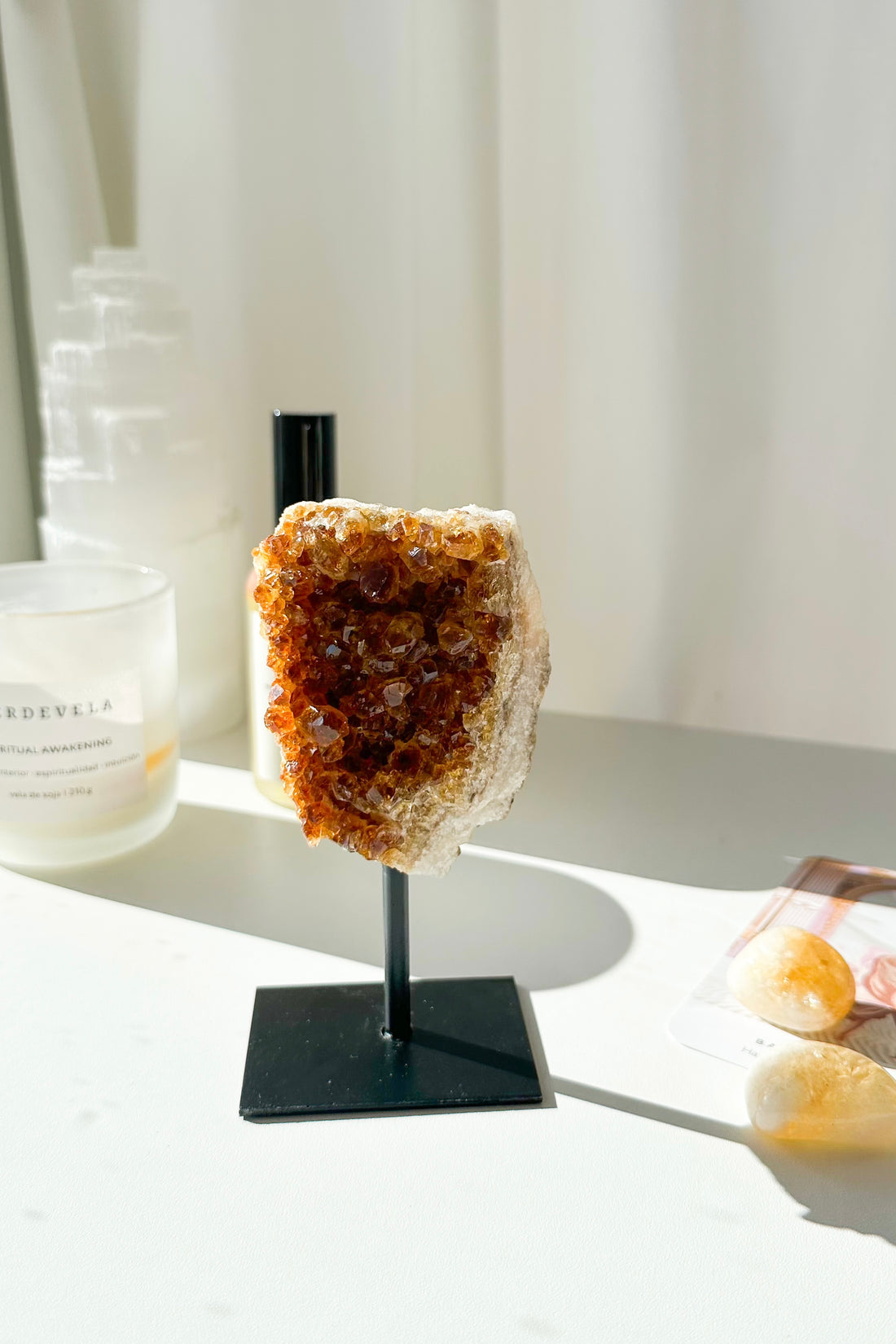 Drusa de citrino calentado con base | Abundancia - Energía